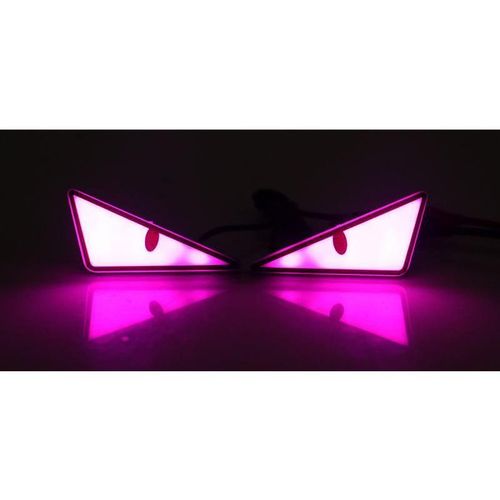 Generic Motorcycle LED Decorative Warning Lights / Triangle Devil Eyes Design / Universal Model Purple Light