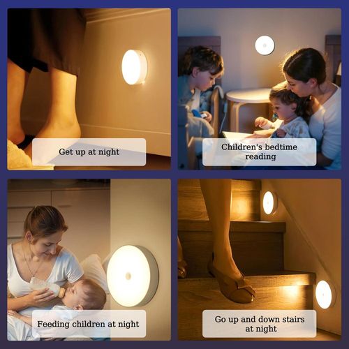 Generic 2pcs Rechargeable LED Motion Sensor Night Light Auto On/Off - image 7