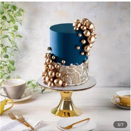 AD Ball or Spherical Cake Topper For Cake Decoration - Gold