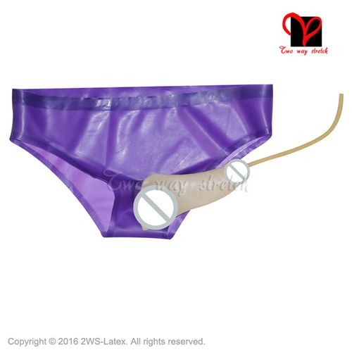 Shop Generic Sexy Latex underwear Penis piss tube Rubber briefs