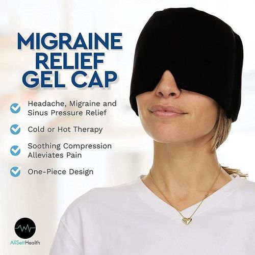 product_image_name-Generic-1pc Migraine Relief Cap, Soothing Headache Hat Ice Pack Mask, Face Cold Compress Cooling Gel Head Wrap Products for Tension, Stress & Hangover-1