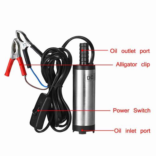 Generic 12V Electric Submersible Oil Pump, Water Oil Barrel Pump with 2 Alligator Clips - image 3