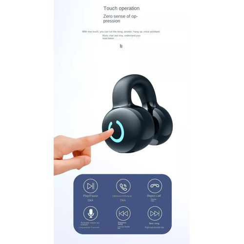 product_image_name-Generic-Wireless Clip-On Open Ear Stereo Earphone – External Sound Sports Headset – Bluetooth-Beige-4