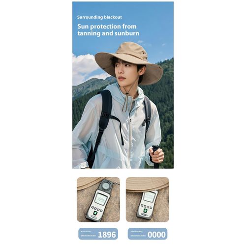product_image_name-Fashion-Western cowboy style outdoor hiking fisherman hat, practical sun hat - khaki color-7