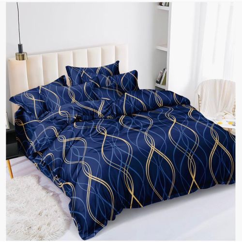 product_image_name-Spice Bedsheets-Double Bed Size Sheet- 3 pieces- Blue -1