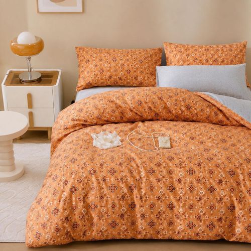 Ev Peach Harmony Cotton Bedding Set