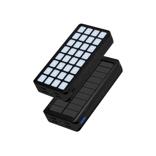 product_image_name-White Label-10000mAh Solar Power Portable Charger 32LEDs Power Bank with 4 Output and 2 Input (L17.2 x W8.5 x H2.8)cm / (L6.8 x W3.3 x H1.1)inch - Black-4