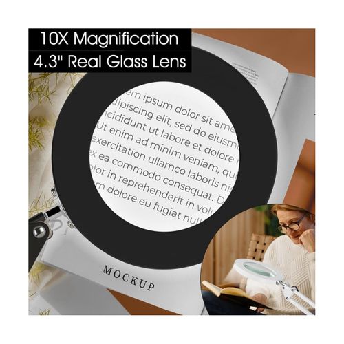 Magnifying Glass With Light And Stand, 10X Magnifying Lamp, 2-In-1