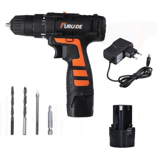 Generic Fruide Lithium Battery Powered Cordless Electric Drill & Screwdriver - 12V