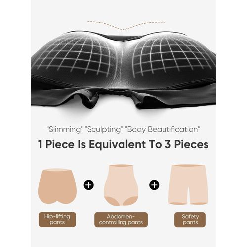 product_image_name-Fashion-Latex False Square Angle Underwear, Women's Padded Hip Lifting Shapewear, Latex Boxer Briefs color black-2