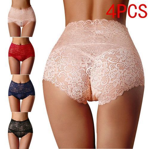 Ghana - Lace High-Leg Brief  High Waist Panty - Nette Rose