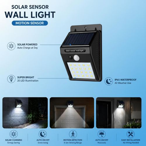 Generic 0.55W Solar Motion Sensor Wall Light 20 LED Outdoor Security Lamp - image 4