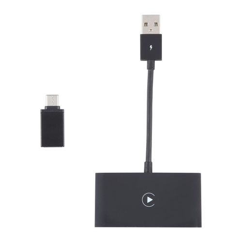Generic USB + USB-C / Type-C Wired to Wireless Carplay Adapter for iPhone - Black - image 2