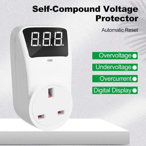 product_image_name-Generic-Digital Automatic Voltage Protector Socket 230V 16A LCD Display Power Surge Protector Socket Overt Voltage Relay Protector Outlet-4