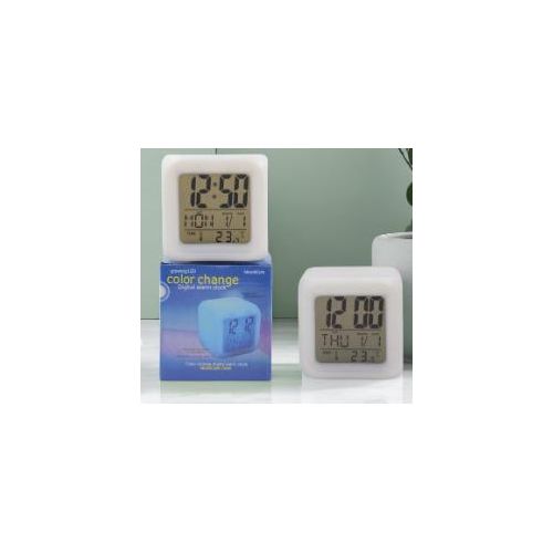 product_image_name-Generic-LED digital alarm clock in a mini cube shape, with colored lights, multi-functional alarm clock featuring calendar and temperature display-6