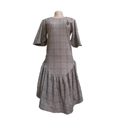 product_image_name-Generic-Knee-length dress - grey with purse /FITS FASHION COLLECTION/-4