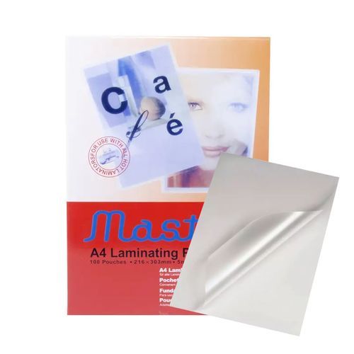 Shop Master A4 Laminating Film Pouches - 100 Pouches - 216 x 303mm - Clear  - 125 micron Online