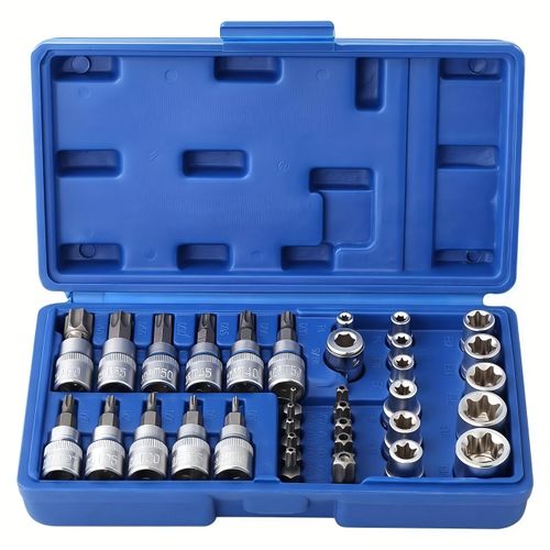 Generic 34-Piece Torx & E-Torx Socket Set - 1/4", 3/8", & 1/2" Drive - image 5