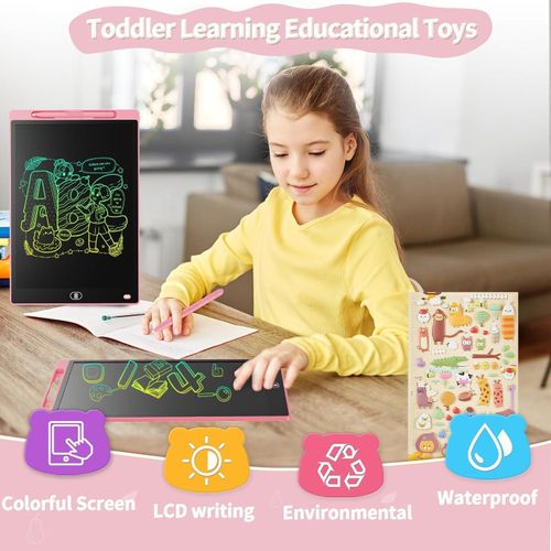 product_image_name-LICUE- LCD Writing Tablet 12-Inch Colorful Doodle Board, Toddler Learning Educational Toys Gifts for 3-8 Years Old Girls and Boys, Electronic Drawing Pad for Kids-2PCS-6