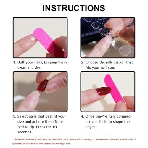 Generic Beauty Press On Nails with Designs, Stick On Wearing Nail Set, 24Pcs - image 2