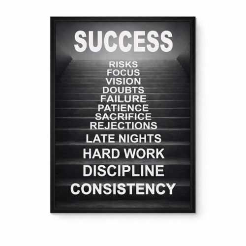 product_image_name-Generic-Motivational Success Wall Art Frame – Black Wooden Frame -1