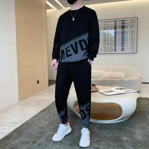 Fashion Men's 2-in-1 Casual Sportswear Set - Black - image 3