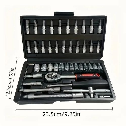 Generic 46Pcs Socket Wrench Set - Auto Repair Tool Kit Black Ratchet - image 3