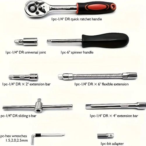 Generic 46Pcs Socket Wrench Set - Auto Repair Tool Kit Black Ratchet - image 6