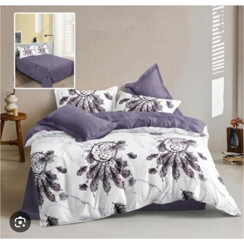 product_image_name-Cado-Double size bedsheet with 2 pillowcases- dark grey-1