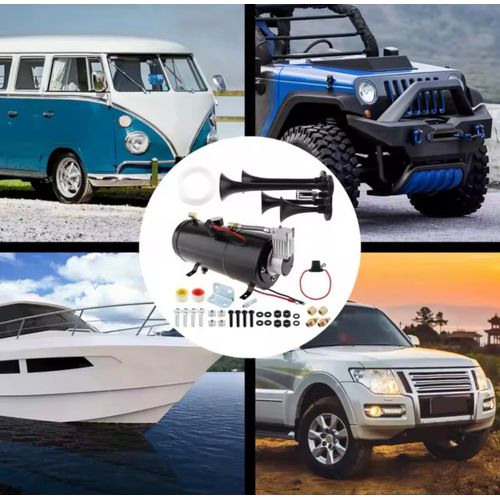 product_image_name-Generic-12V 185db 4 Trumpet Train Horns Kit Musical Sound Air Horn with 150 PSI 3L Air Compressor Air Horn Compressor Tank-5