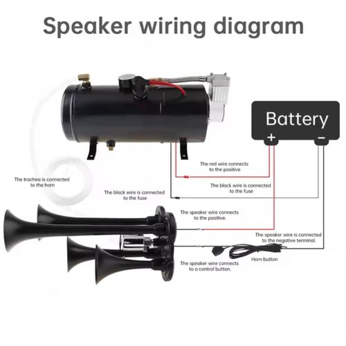 product_image_name-Generic-12V 185db 4 Trumpet Train Horns Kit Musical Sound Air Horn with 150 PSI 3L Air Compressor Air Horn Compressor Tank-6
