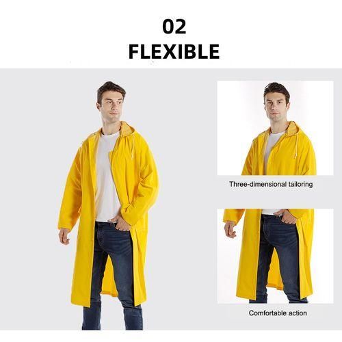 product_image_name-Fashion-Durable High Quality Yellow PVC Polyester Raincoat with Adjustable Hood and Cuffs-4