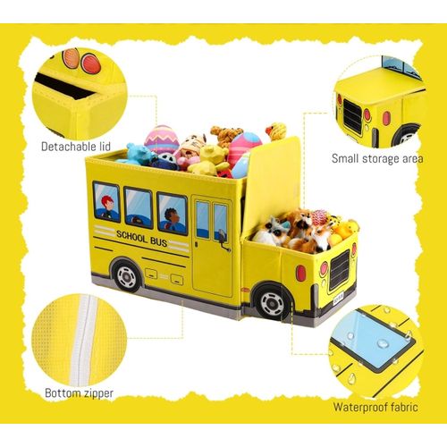 product_image_name-Generic-Children's School Bus Stool, Folding Storage Stool, Clothing Toy Storage Box-5