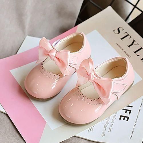 product_image_name-Fashion-Baby Girls Shoes Cute Bow Patent Leather Princess Shoes Kids Gilrs Dancing Shoes First Walkers - Pink-5