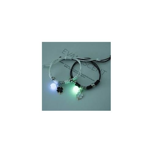 product_image_name-Generic-2PcsSet Couple Luminous Pearl Love Bracelets - Black-1