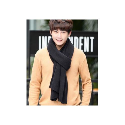 Shop Generic 2022 Solid Knitted Men Scarf Winter Warm Wool Long