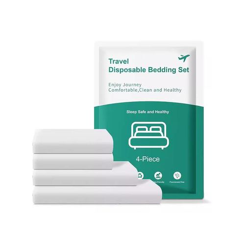 product_image_name-TodyJeyHo-1 Pack (8 PCS) Disposable Bed Sheets for Travel Set with Quilt Cover & Pillowcases - Compatible with Most Hotel Beds - Travel Accessories Travel Essentials for Hotel, Cruise & More-1