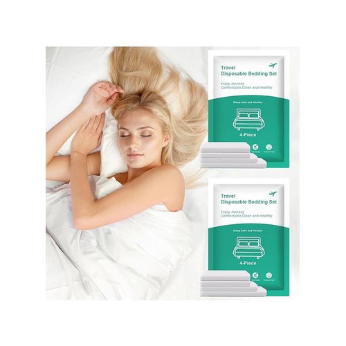 product_image_name-TodyJeyHo-1 Pack (8 PCS) Disposable Bed Sheets for Travel Set with Quilt Cover & Pillowcases - Compatible with Most Hotel Beds - Travel Accessories Travel Essentials for Hotel, Cruise & More-8