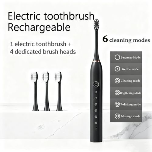 product_image_name-Generic-Electric Toothbrushes White With 4 Brush Heads-BLACK-1