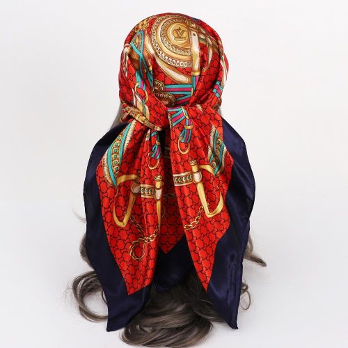 Shop Generic 90 Large Kerchief Silk Scarf Female Imitated Silk Scarves  Versatile Women's Bag Headscarf Outdoor Sun Protection Spring and Summer  Shawl Headscarf Online