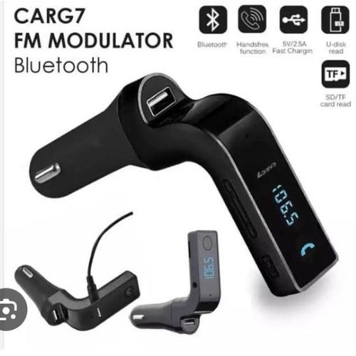 AD Multifunctional Car Charger, with Bluetooth and FM - Multicolour