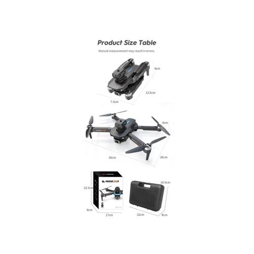 product_image_name-Generic-HD Aerial Motor Aircraft Obstacle Avoidance Optical RC Drone -Flow Positioning Photo Brushless -Single Battery E88S (L11.81 x W10.24 x H3.15)inch - Black-2
