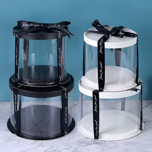 2X Large Clear Cube Favour Cake Box Transparent Birthday Wedding Cake  Container | eBay