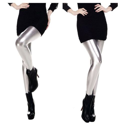 Generic New Fashion Women Leggings Shiny Metallic Color Elastic