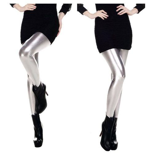 Shop Generic New Fashion Women Leggings Shiny Metallic Color Elastic Online