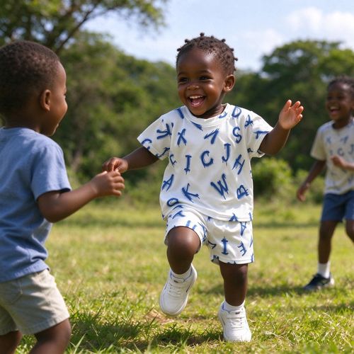 Fashion 0-3 year old boy summer letter printed quick drying short sleeved shorts set - image 4