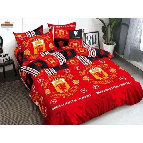 Shop White Label Double Size Manchester United Bedsheet Red