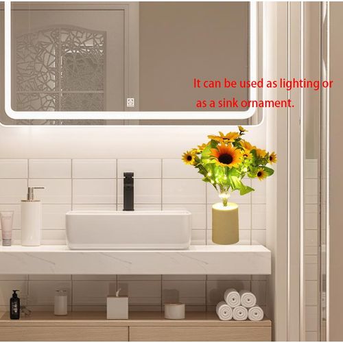 product_image_name-Generic-Sunflower Potted Night Light/Artificial Flower with LED Light/Desktop Mini Decorative Potted Flower-7