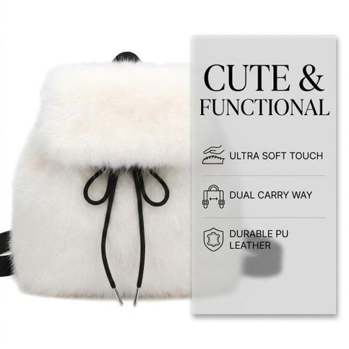 STY Girls Plush Backpack Cute Plush Daypack Mini Backpack - image 4