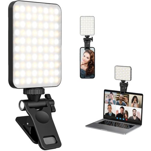 product_image_name-TodyJeyHo-80 LED Phone Light, Selfie Light, Rechargeable Clip Video Light, Adjusted Multiple Light Modes, for Phone, Camera, Laptop, iPad, Light for Phone for Selfie, Video Conference, TikTok, Vlog-1